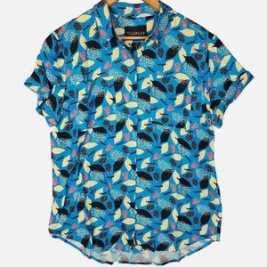 NWT Wildfang THE EMPOWER BUTTON UP Shirt Tropical Punch size Small